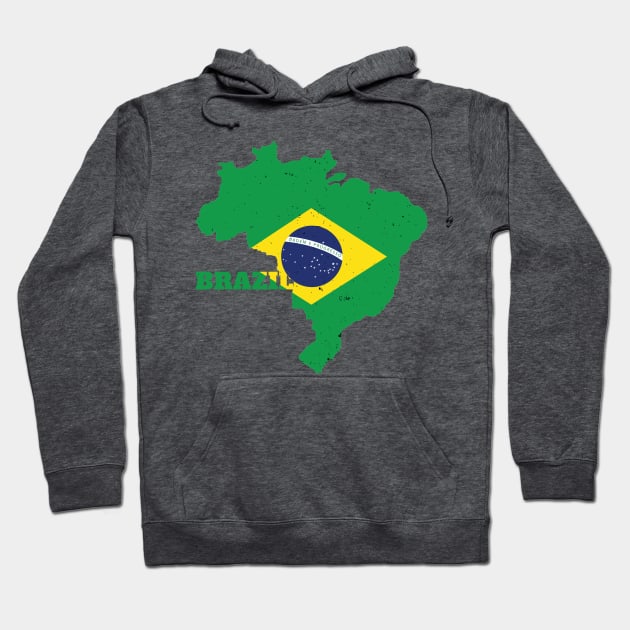 Brazil map Flag Hoodie by maro_00